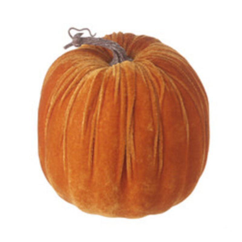 Add some luxury touches to your home with this large orange velvet plush pumpkin which creates a luxury Halloween or autumnal scheme. Size: 17 x 17 x 23 cm. Also available in other colours.